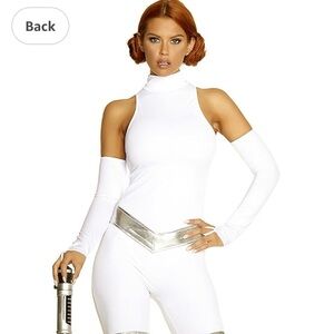 White and Silver Costume Jumpsuit - Princess Leia Cosplay
